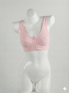 Front Button Wireless Cotton Bra – Pink