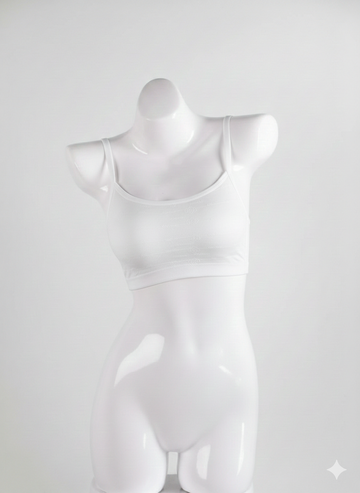 Comfort Fit White Sports Bra – Stretchy Breathable Activewear Bra