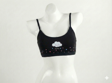 Comfort Fit Black Sports Bra – Stretchy Breathable Activewear Bra