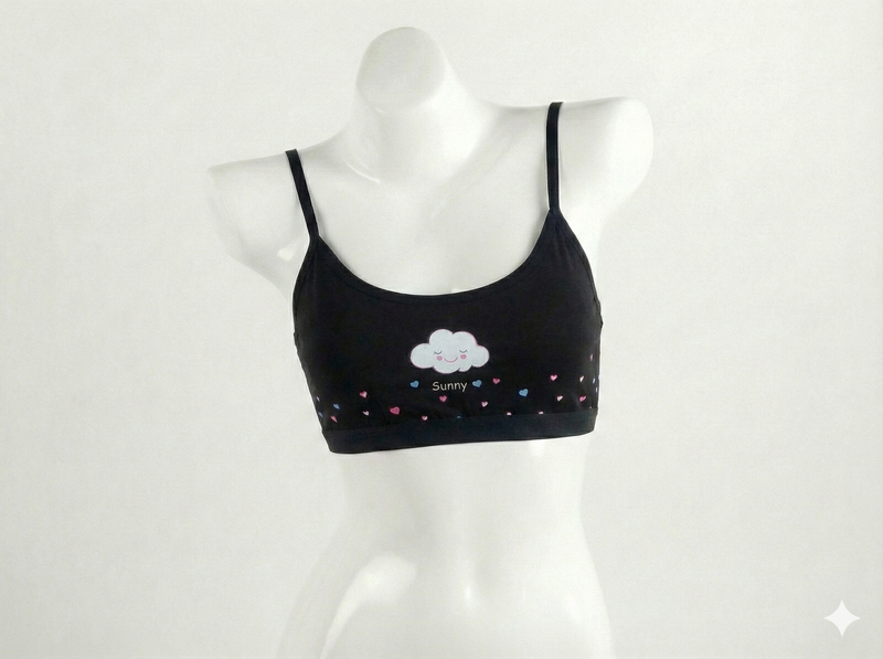 Comfort Fit Black Sports Bra – Stretchy Breathable Activewear Bra