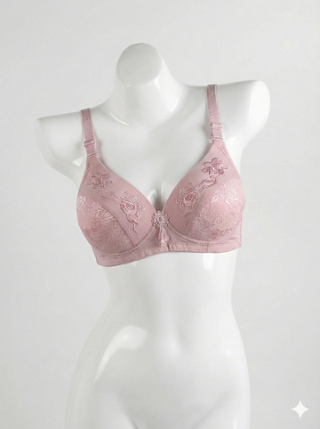 Women’s Pink Padded Bra – Soft Comfortable Everyday Push Up Bra
