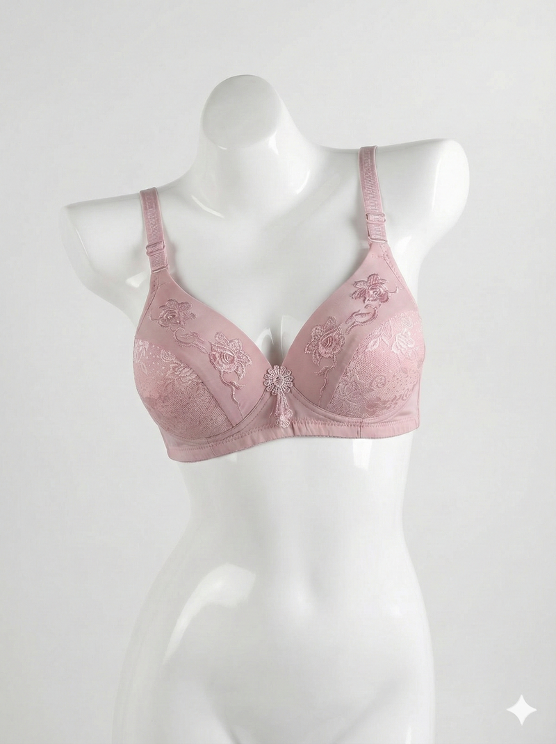 Women’s Pink Padded Bra – Soft Comfortable Everyday Push Up Bra