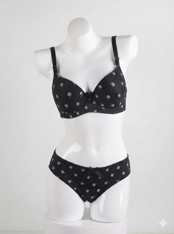 Premium Padded Black Bra & Panty Set