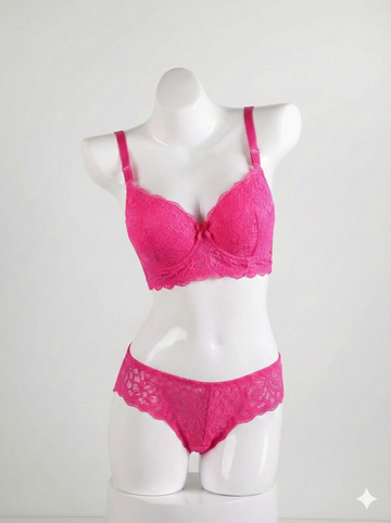 Premium Padded Pink Bra & Panty Set