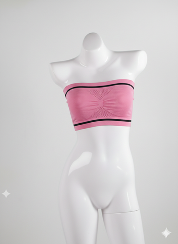 Seamless Strapless Pink Bra | Non-Slip Wireless Comfort Fit