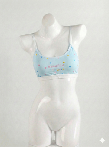 Comfort Fit Blue Sports Bra – Stretchy Breathable Activewear Bra