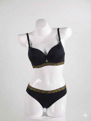 Premium Padded Black Bra & Panty Set