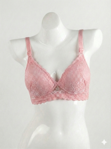 Women’s Pink Padded Bra – Soft Comfortable Everyday Push Up Bra