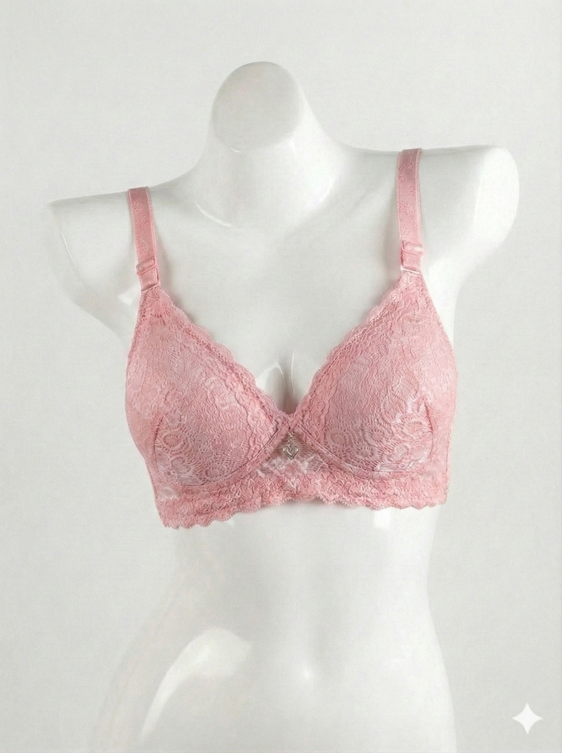 Women’s Pink Padded Bra – Soft Comfortable Everyday Push Up Bra