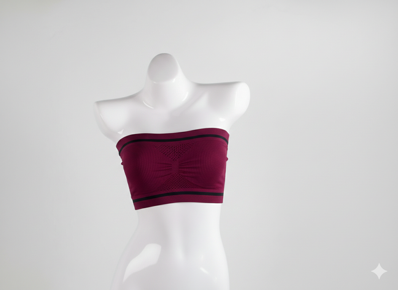 Seamless Strapless Red Bra | Non-Slip Wireless Comfort Fit