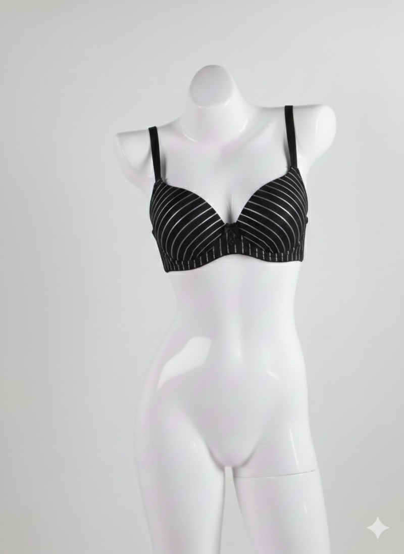 Women’s Black Padded Bra – Soft Comfortable Everyday Push Up Bra
