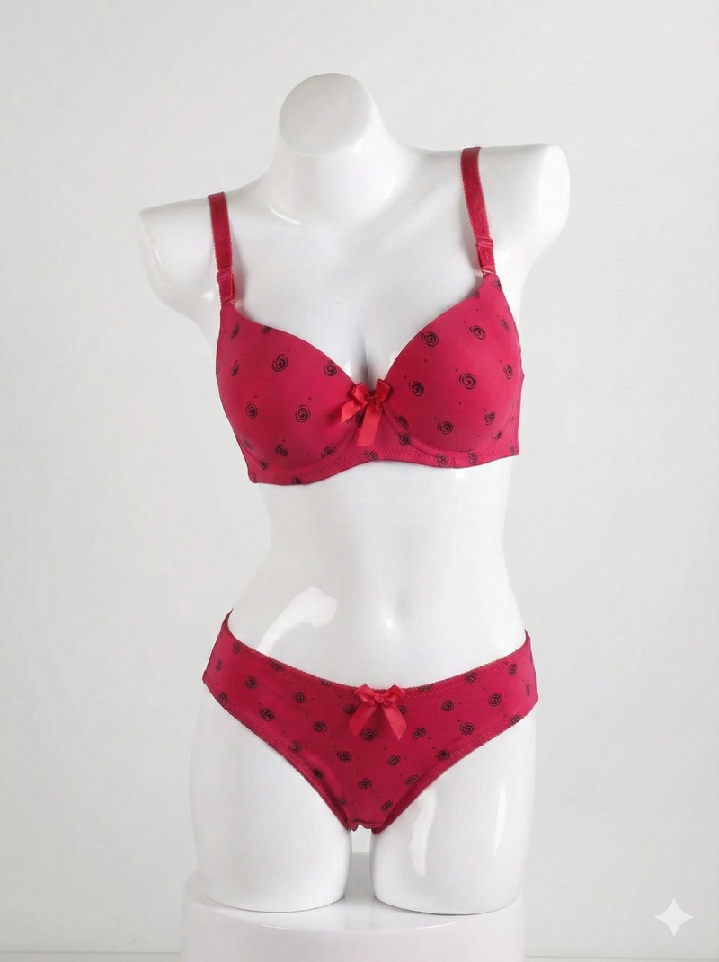 Premium Padded Red Bra & Panty Set
