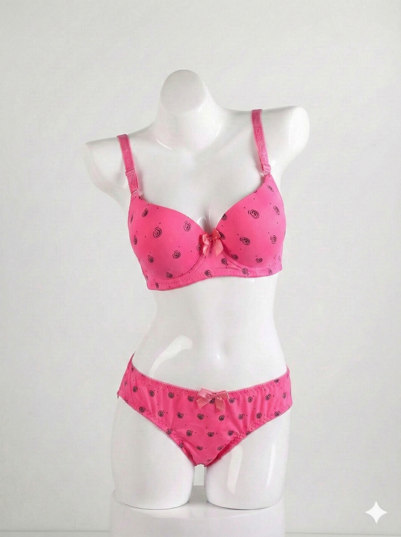 Premium Padded Pink Bra & Panty Set