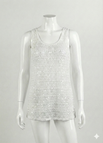 Women’s White Net Shameez