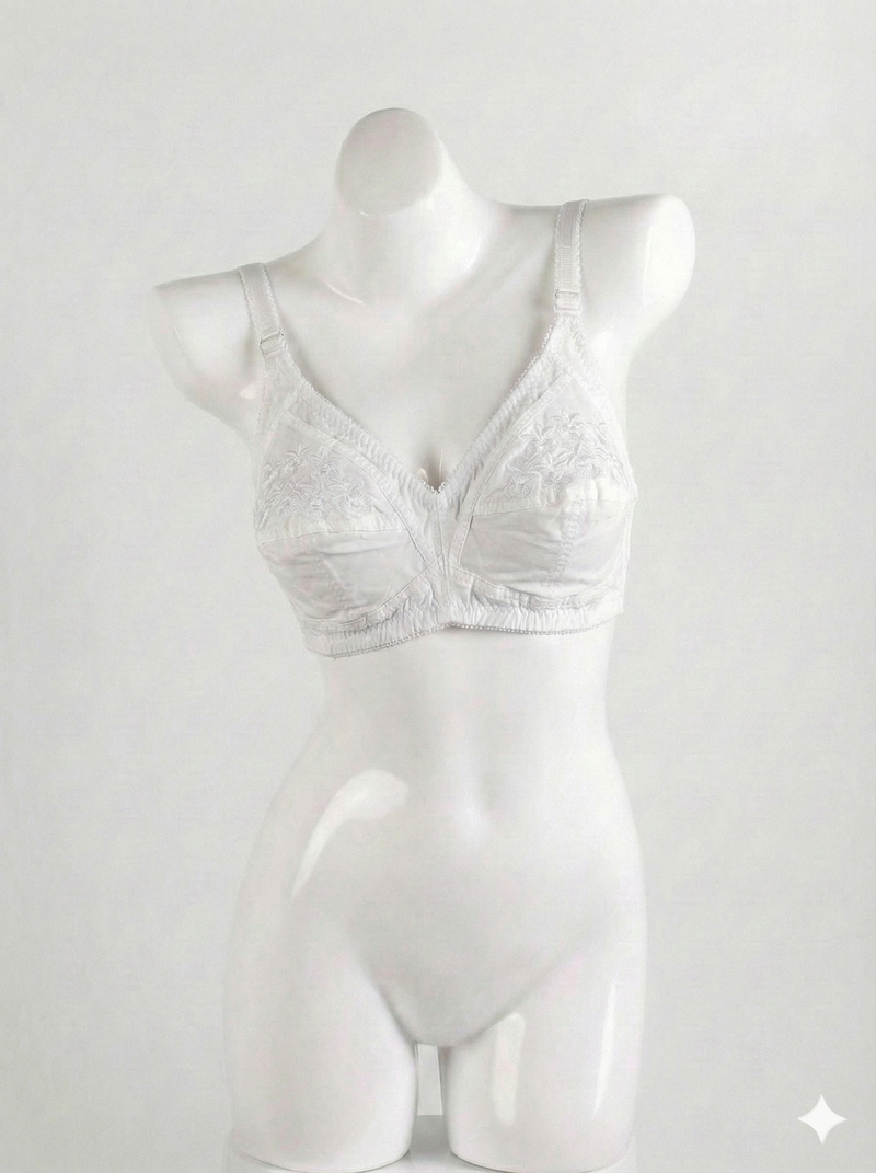 Cotton White Bra