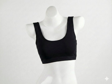 Comfort Fit Black Sports Bra – Stretchy Breathable Activewear Bra