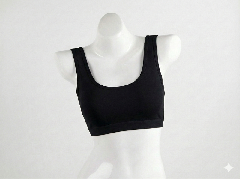 Comfort Fit Black Sports Bra – Stretchy Breathable Activewear Bra