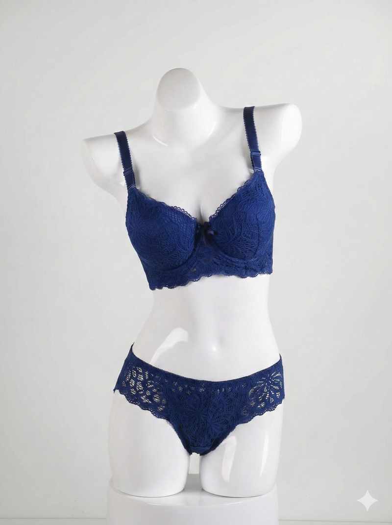 Premium Padded Blue Bra & Panty Set