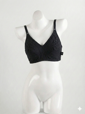 Premium Cotton Black Bra