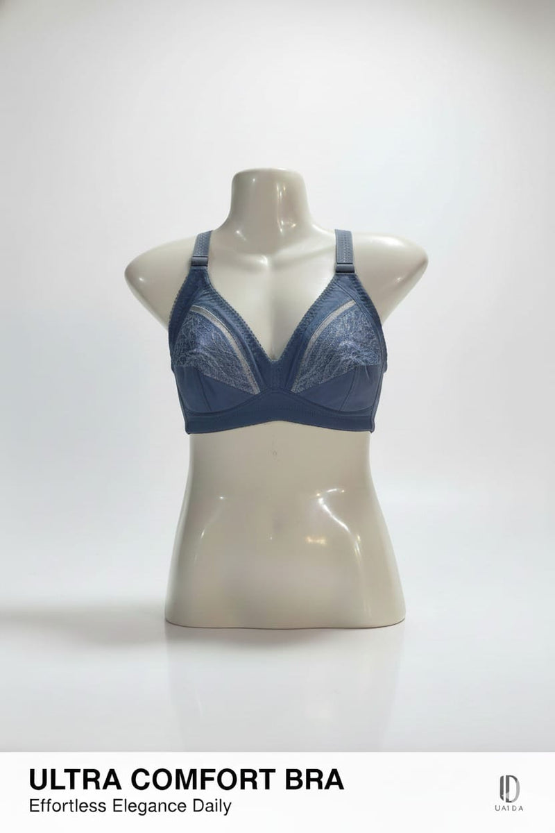 Premium Cotton Blue Bra